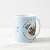 Mops Malerei - Niedliche Original Hunde Kunst Kaffeetasse (VorderseiteRechts)