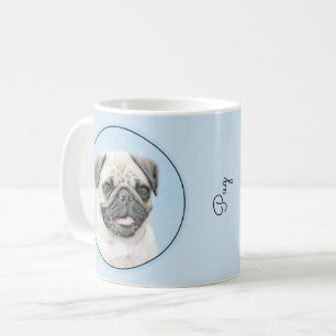 Mops Malerei - Niedliche Original Hunde Kunst Kaffeetasse