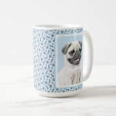 Mops Malerei - Niedliche Original Hunde Kunst Kaffeetasse (VorderseiteRechts)