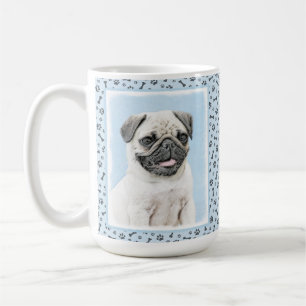 Mops Malerei - Niedliche Original Hunde Kunst Kaffeetasse
