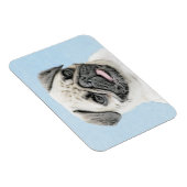 Mops Malerei - Niedliche Original Hunde Kunst Magnet (Rechte Seite)