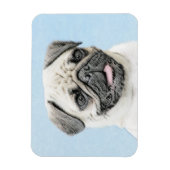 Mops Malerei - Niedliche Original Hunde Kunst Magnet (Vertikal)