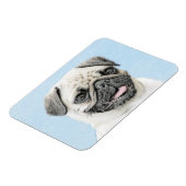 Mops Malerei - Niedliche Original Hunde Kunst Magnet (Linke Seite)