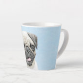 Mops Malerei - Niedliche Original Hunde Kunst Milchtasse (Rechte Ecke)