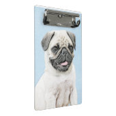 Mops Malerei - Niedliche Original Hunde Kunst Mini Klemmbrett (Schrägansicht)