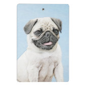 Mops Malerei - Niedliche Original Hunde Kunst Mini Klemmbrett (Rückseite)