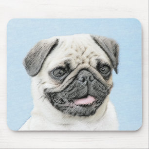 Mops Malerei - Niedliche Original Hunde Kunst Mousepad
