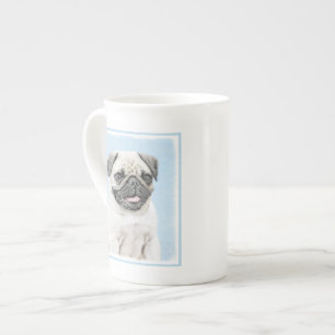 Mops Malerei - Niedliche Original Hunde Kunst Porzellantasse