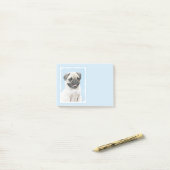Mops Malerei - Niedliche Original Hunde Kunst Post-it Klebezettel (Auf Schreibtisch)