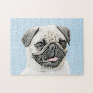Mops Malerei - Niedliche Original Hunde Kunst Puzzle