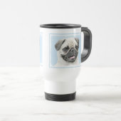 Mops Malerei - Niedliche Original Hunde Kunst Reisebecher (VorderseiteRechts)