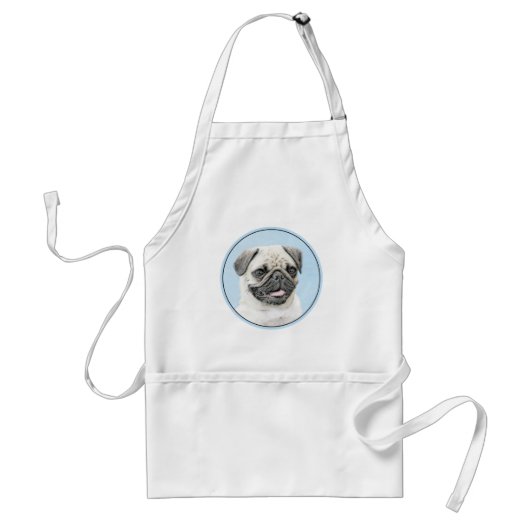 Mops Malerei - Niedliche Original Hunde Kunst Schürze (Vorne)