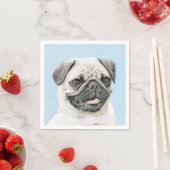 Mops Malerei - Niedliche Original Hunde Kunst Serviette (Beispiel)