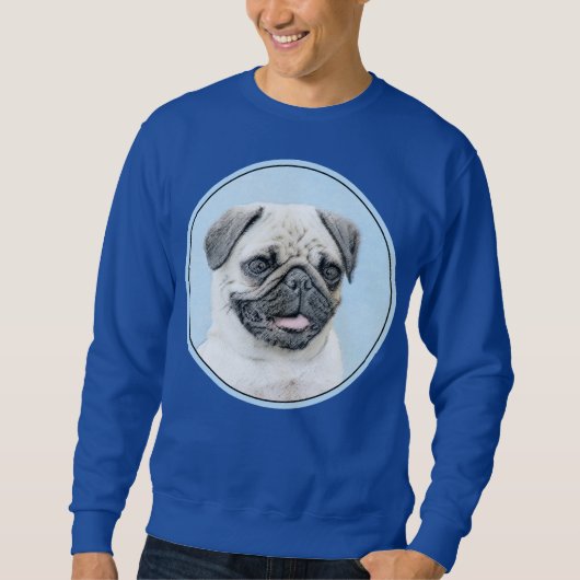 Mops Malerei - Niedliche Original Hunde Kunst Sweatshirt (Vorderseite)