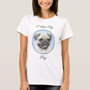 Mops Malerei - Niedliche Original Hunde Kunst T-Shirt