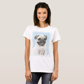 Mops Malerei - Niedliche Original Hunde Kunst T-Shirt (Vorne ganz)
