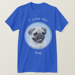 Mops Malerei - Niedliche Original Hunde Kunst T-Shirt