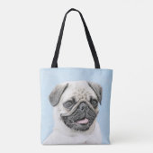 Mops Malerei - Niedliche Original Hunde Kunst Tasche (Rückseite)