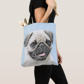 Mops Malerei - Niedliche Original Hunde Kunst Tasche (Von Nahem)
