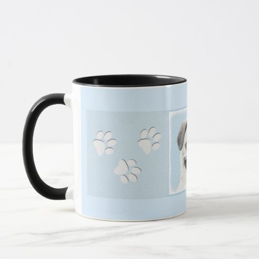 Mops Malerei - Niedliche Original Hunde Kunst Tasse (Links)