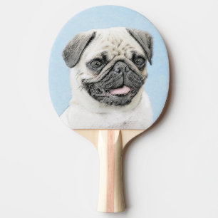 Mops Malerei - Niedliche Original Hunde Kunst Tischtennis Schläger
