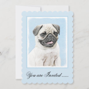 Mops-Malerei - Süße originelle Hundekunst Einladung