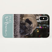 Mops-Mama addieren Ihr HundeFoto Case-Mate iPhone Hülle (Rückseite (Horizontal))