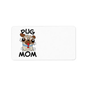 Mops-Mama Adressaufkleber