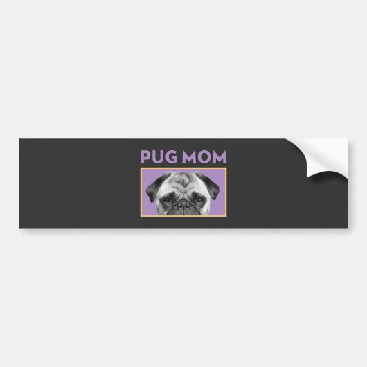 Mops Mama Autoaufkleber (Vorne)