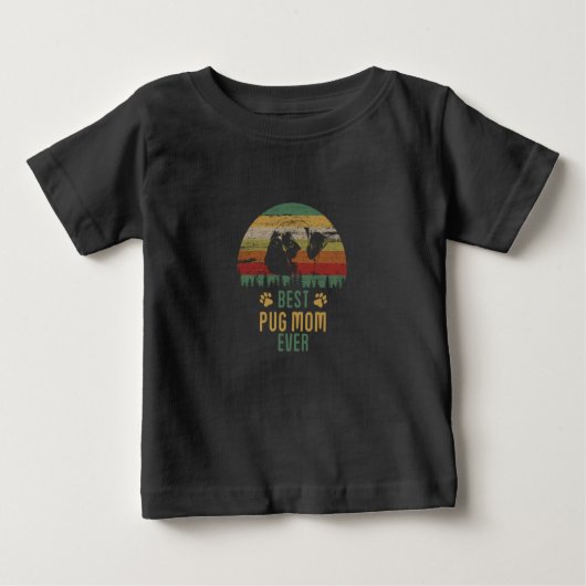 Mops Mama Baby T-shirt (Vorderseite)