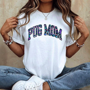 Mops-Mama - farbenfrohes Tier Leopard T-Shirt