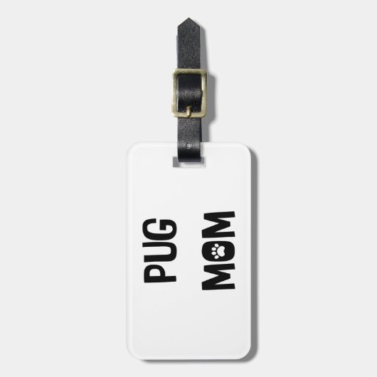 Mops Mama Gepäckanhänger (Vorderseite vertikal)