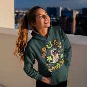 Mops Mama, Herbstfarben, fallende Blätter und Blum Hoodie