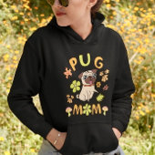 Mops Mama, Herbstfarben, fallende Blätter und Blum Hoodie