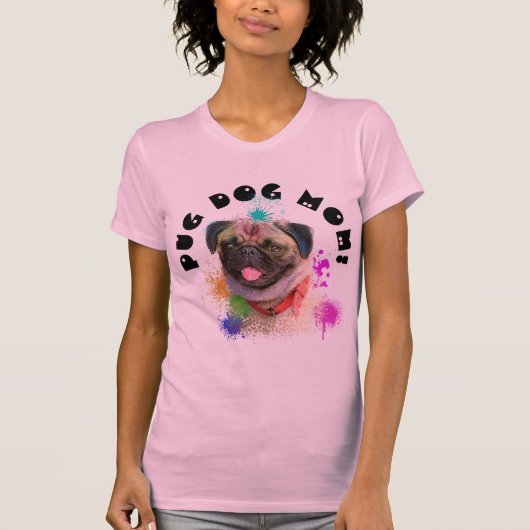 Mops Mama Hund Beste Hundemutter je T-Shirt (Vorderseite)