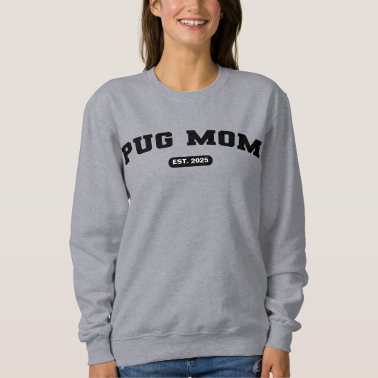 MOPS MAMA Hunde Mama Jahrgang Brust Pullover (Vorderseite)
