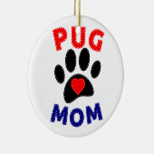 Mops Mama Hunde Mama Zeichnend Keramik Ornament (Rechts)