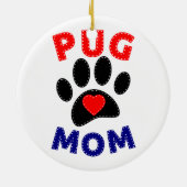 Mops Mama Hunde Mama Zeichnend Keramik Ornament (Hinten)