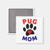 Mops Mama Hunde Mama Zeichnend Magnet (Vorderseite/Rückseite)