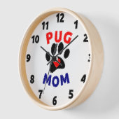 Mops Mama Hunde Mama Zeichnend Uhr (Winkel)