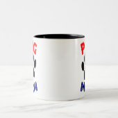 Mops Mama Hunde Mama Zeichnend Zweifarbige Tasse (Mittel)