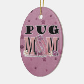 Mops MAMA Keramik Ornament (Links)