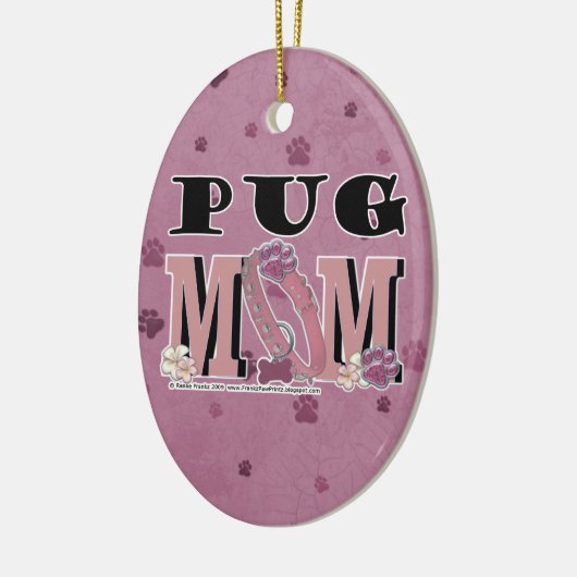 Mops MAMA Keramik Ornament (Links)