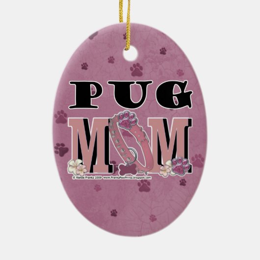 Mops MAMA Keramik Ornament (Hinten)