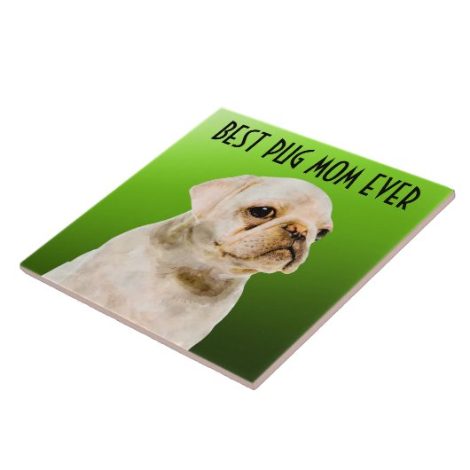 Mops Mama Keramik Tile Fliese (Seite)