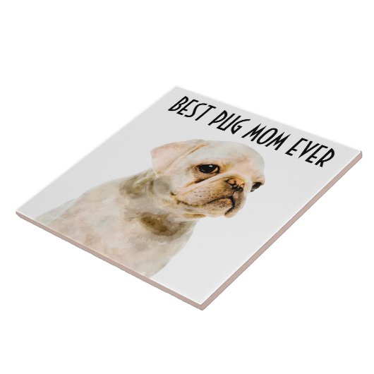 Mops Mama Keramik Tile Fliese (Seite)