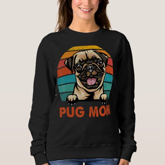 Mops Mama Mama Niedlich Hunde Mama Mädchen Muttert Sweatshirt (Vorderseite)
