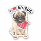 Mops Mama, Mops Papa, niedlicher Mops, Mops Art Aufkleber (Vorderseite)