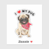 Mops Mama, Mops Papa, niedlicher Mops, Mops Art Aufkleber (Blatt)