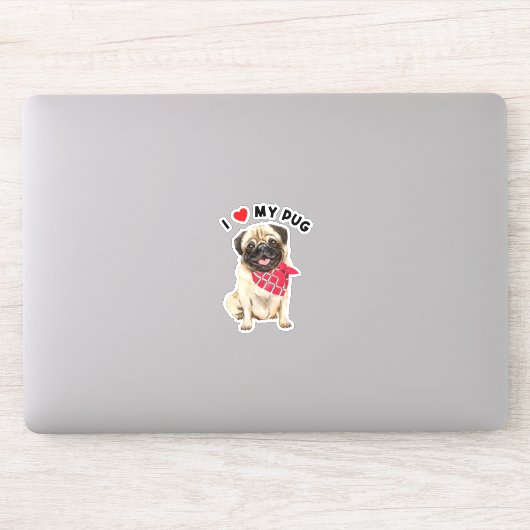 Mops Mama, Mops Papa, niedlicher Mops, Mops Art Aufkleber (Computer)